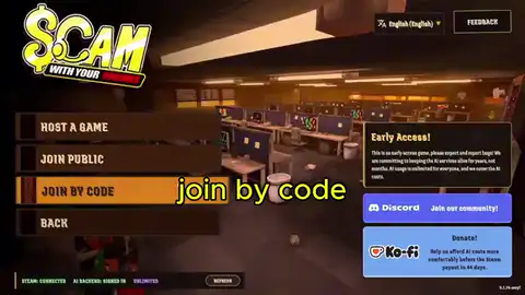 Join-by-code or public lobby list refreshing with player-count columns
