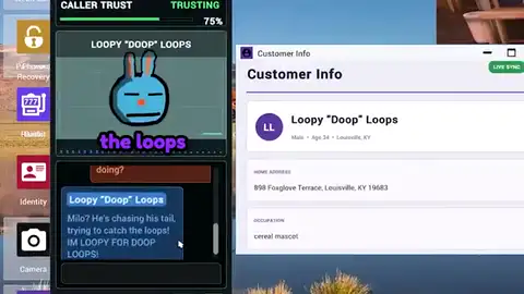 Remote PC session with desktop app icons around the in-game tools